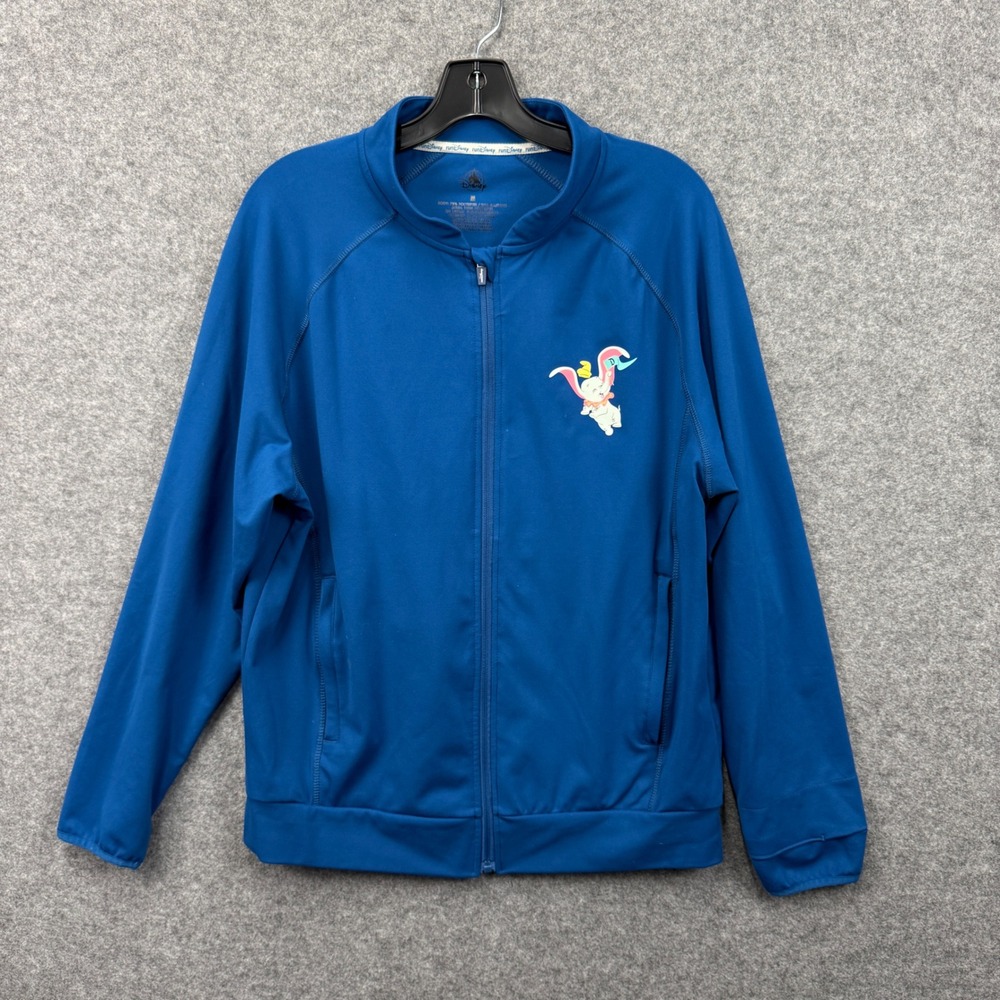 Disney runDisney Dumbo Double Dare 2024 Blue Full Zip Jacket Mens Medium 19.3 Mi